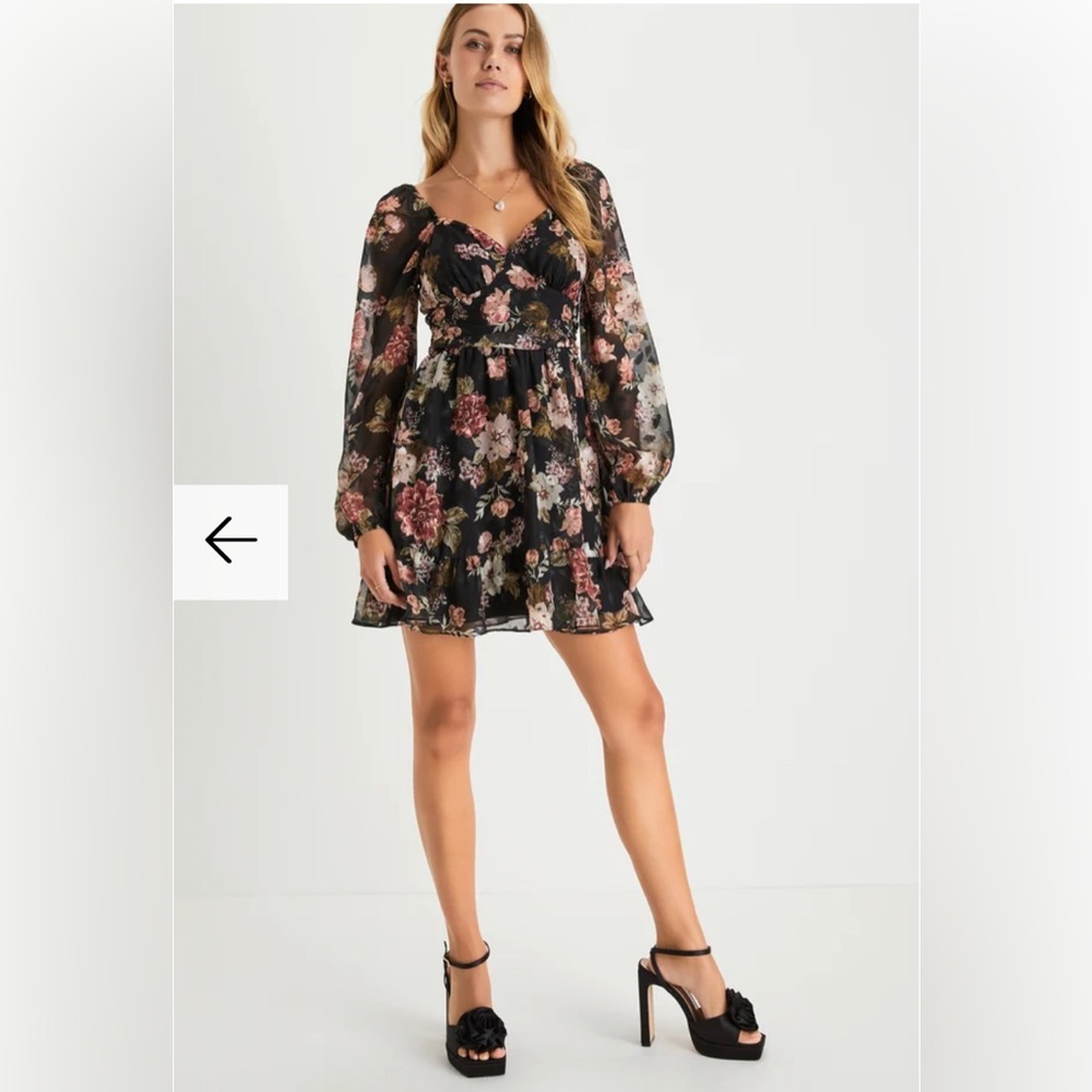 Lulus Truly Adorable Floral Burnout Mini Dress
